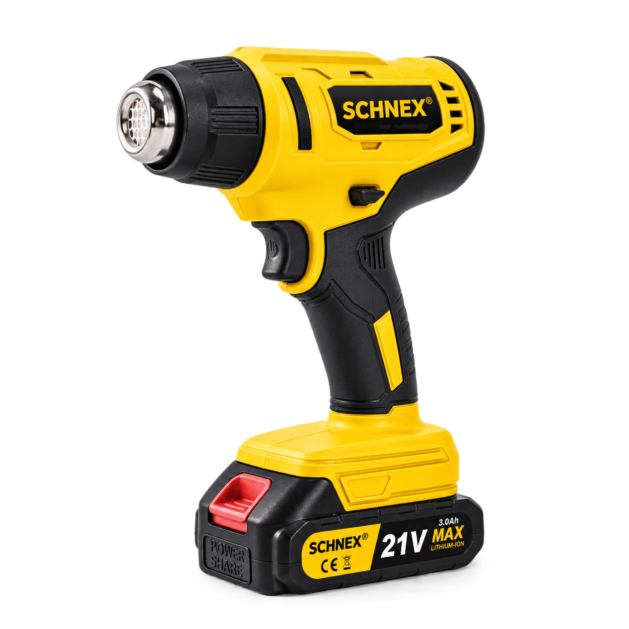 SCHNEX 21V Cordless Hot Air Tool – 200–350W Quick Heating Tool, 2000mAh Lithium Battery & Adjustable Temperature Control